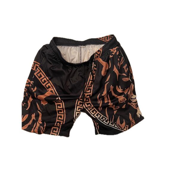 Target Beige Print Black Training Fit Shorts Mens L - Picture 1 of 3